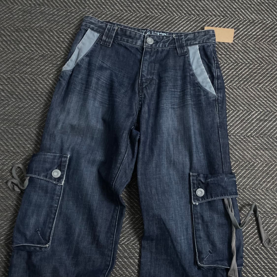빈티지 y2k 데님 퍼티그 카고 팬츠o 4432 상품이미지3