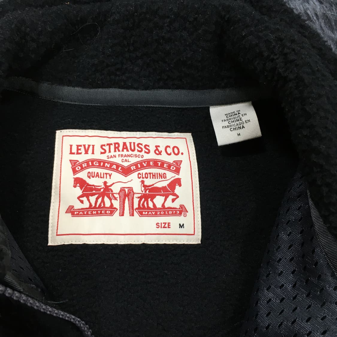 투티/0293 리바이스 플리스 오리지널 집업 블랙 후리스 반폴라 상품이미지3