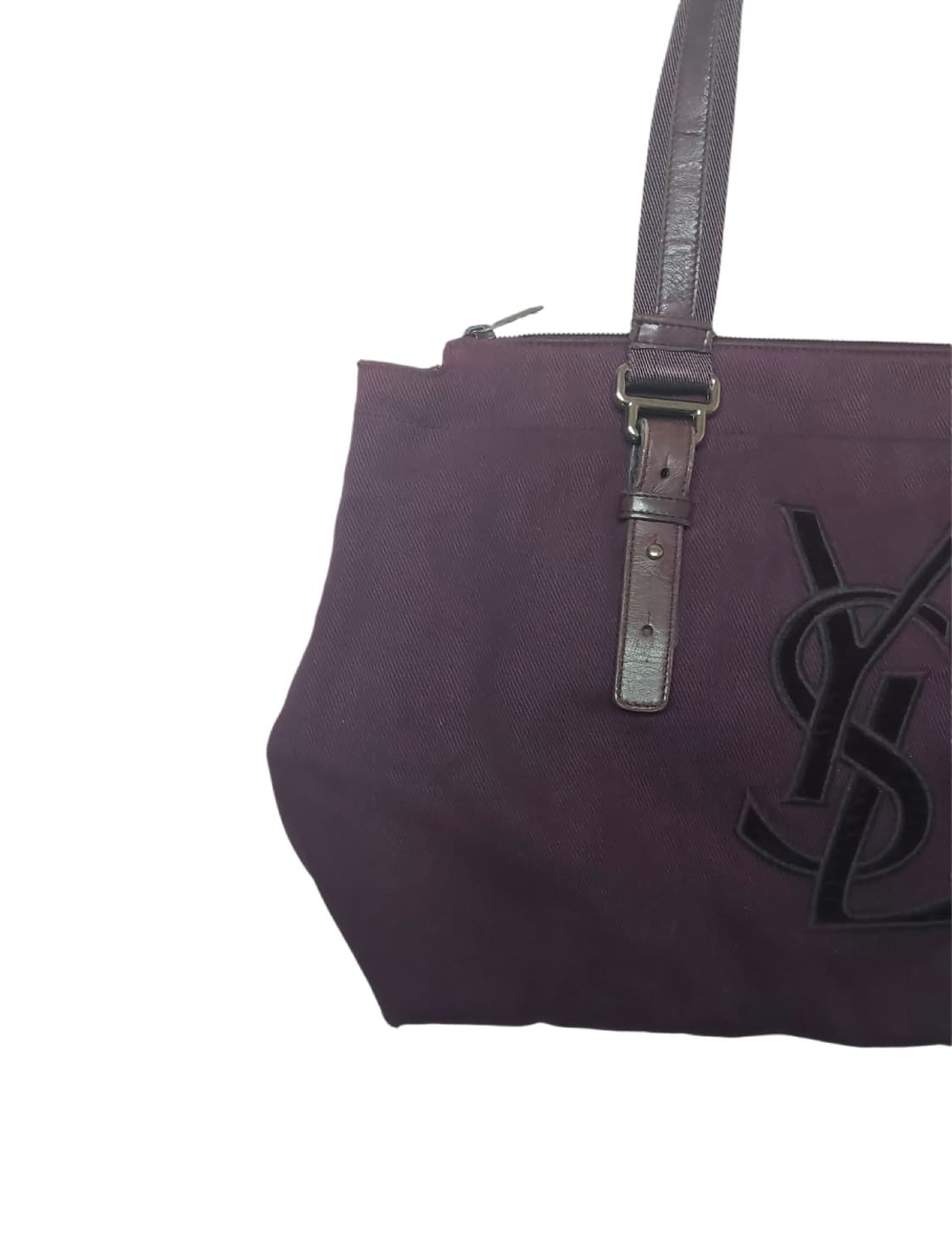 생로랑 빈티지 퍼플 패브릭 숄더백 (정품) 상품이미지3