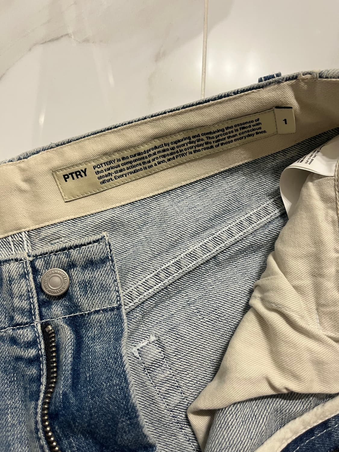 포터리 원워시 데님 연청 상품이미지5