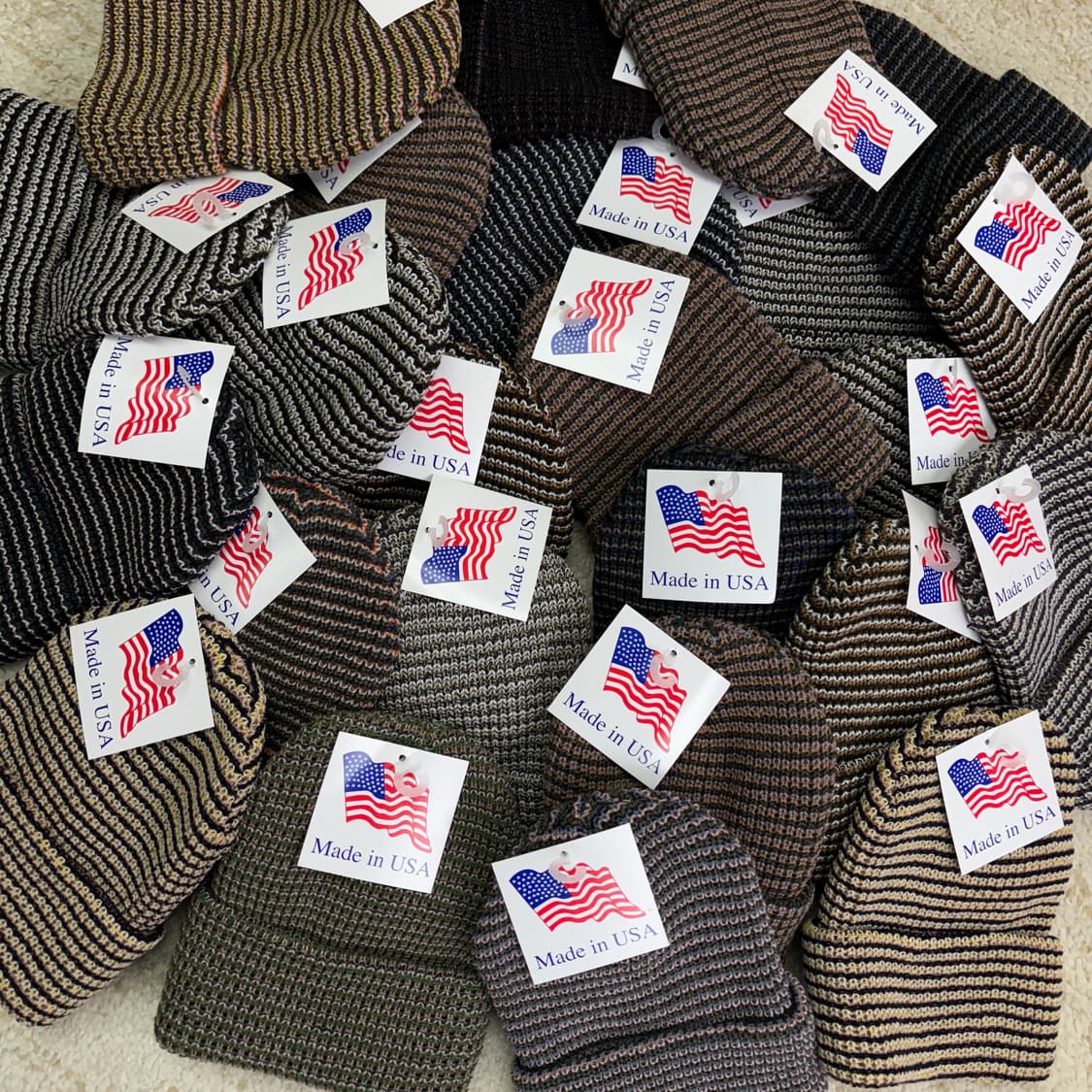 MADE U.S.A 니트 트위드 믹스 비니 모자 상품이미지1