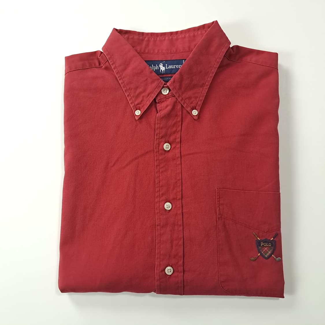 CK167 XL 폴로 90s 테라코타 골프크레스트 앰블럼 반팔 셔츠 남 상품이미지7