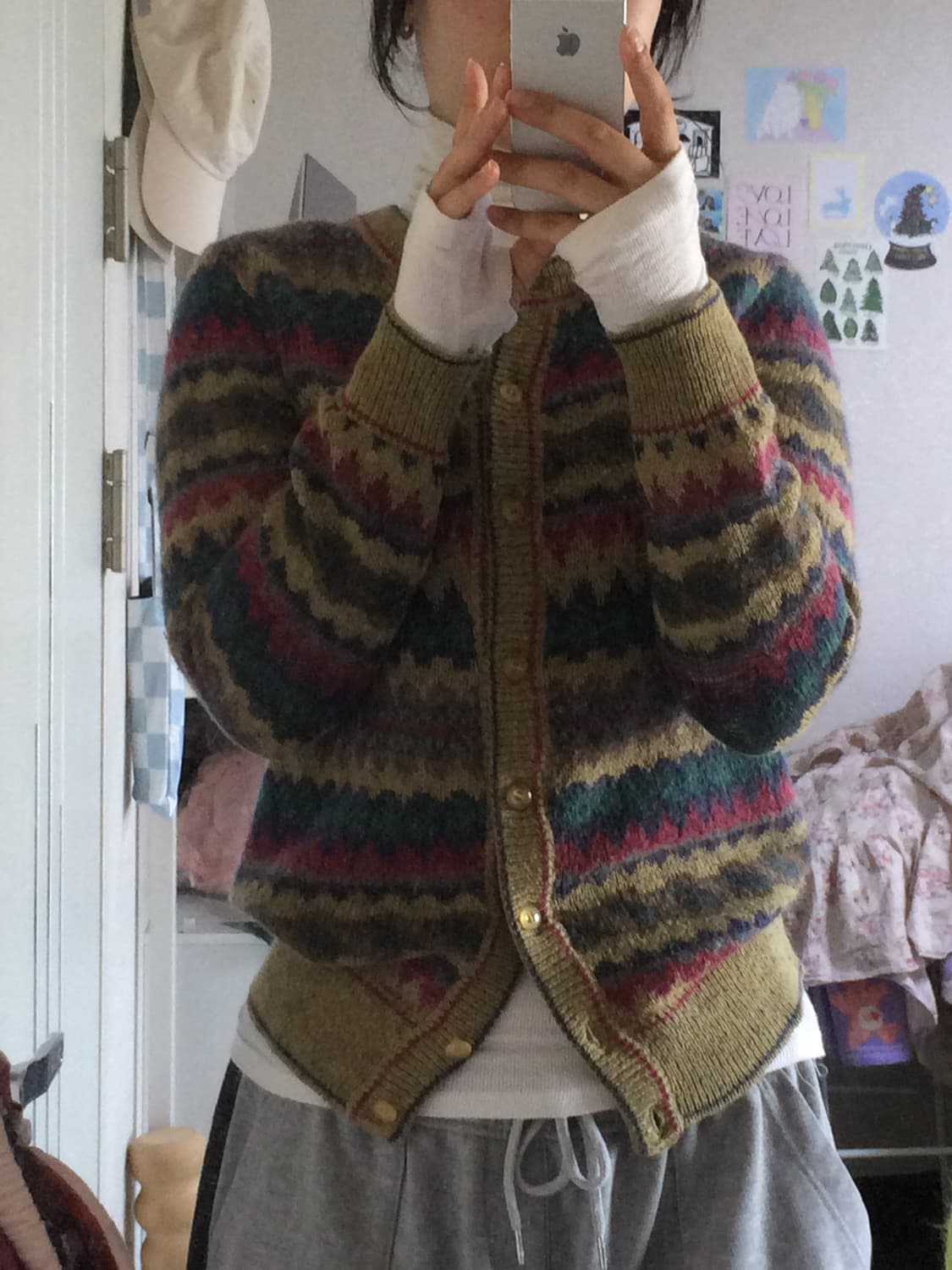 빈티지 fil magie 스트라이프 버튼 니트 가디건  상품이미지3