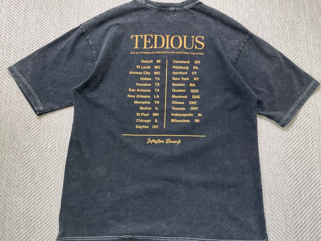 빈티지 TEDIOUS 투어 밴드 반팔티셔츠  J04337 상품이미지3