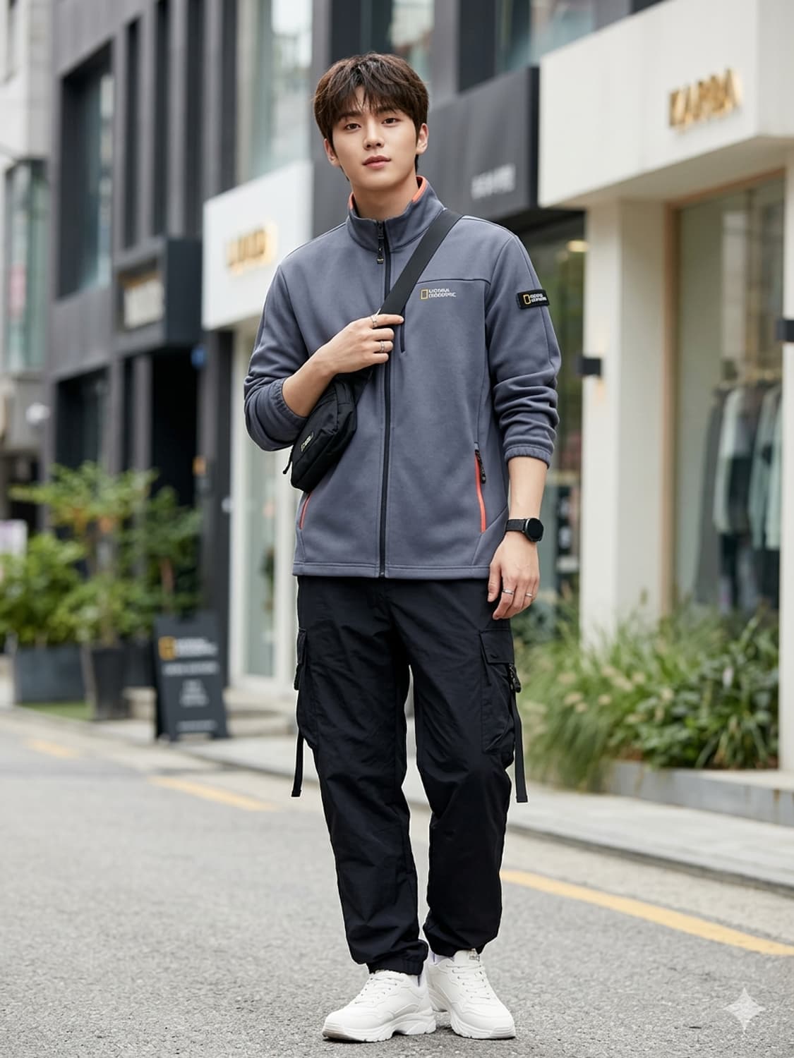 내셔널지오그래픽 남성 스트레치 집업 자켓 다크그레이 상품이미지1