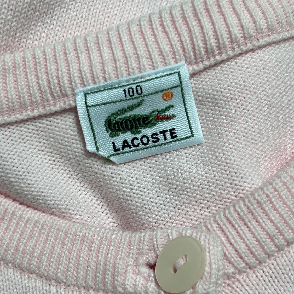 라코스테 니트 가디건 베이비 핑크 L 상품이미지6