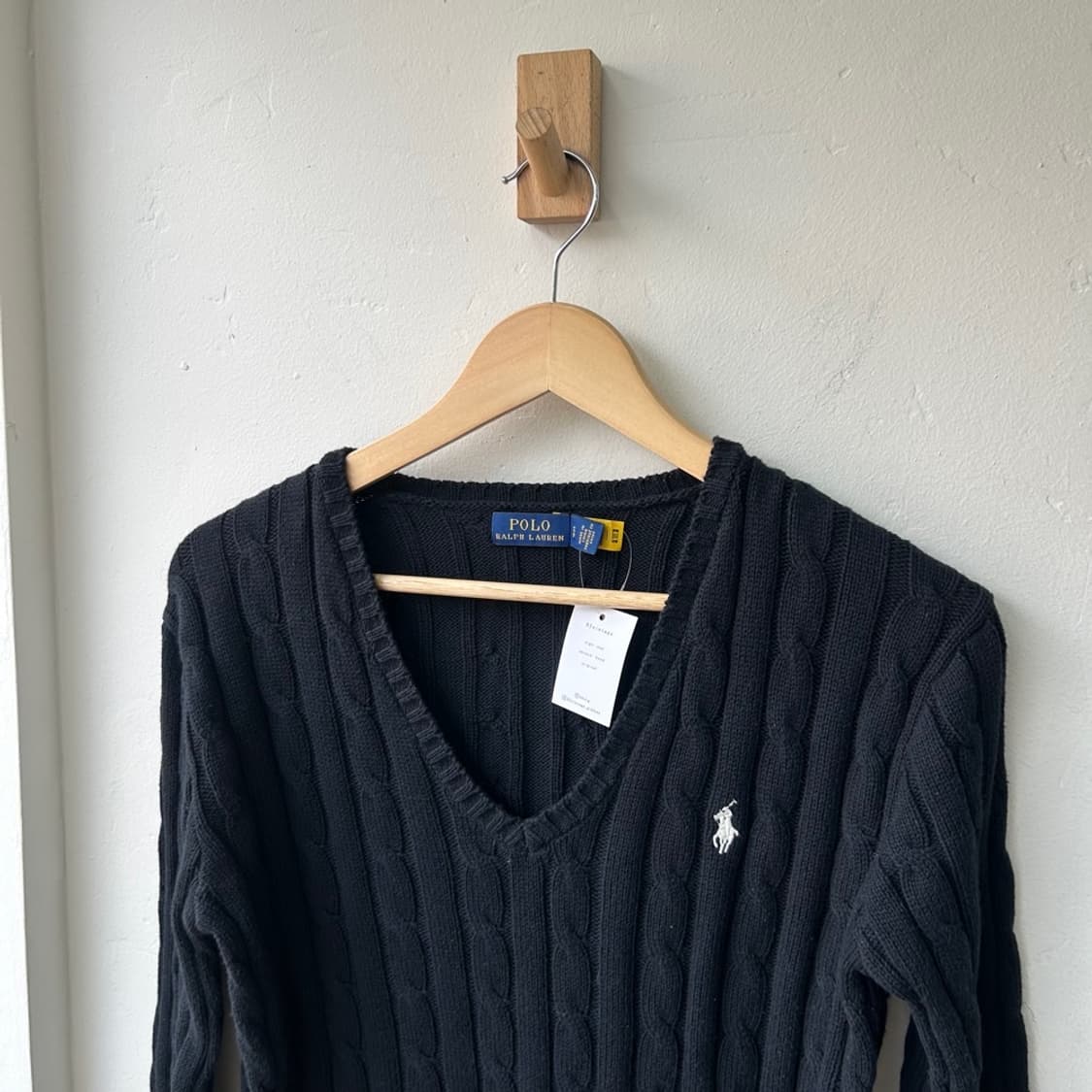 16265 - 폴로 랄프로렌 블랙 케이블 브이넥 니트 상품이미지1