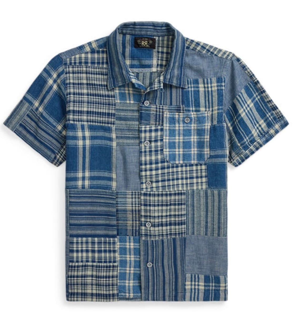 [RRL] 인디고 패치 워크 캠프 셔츠 (XL) 상품이미지1