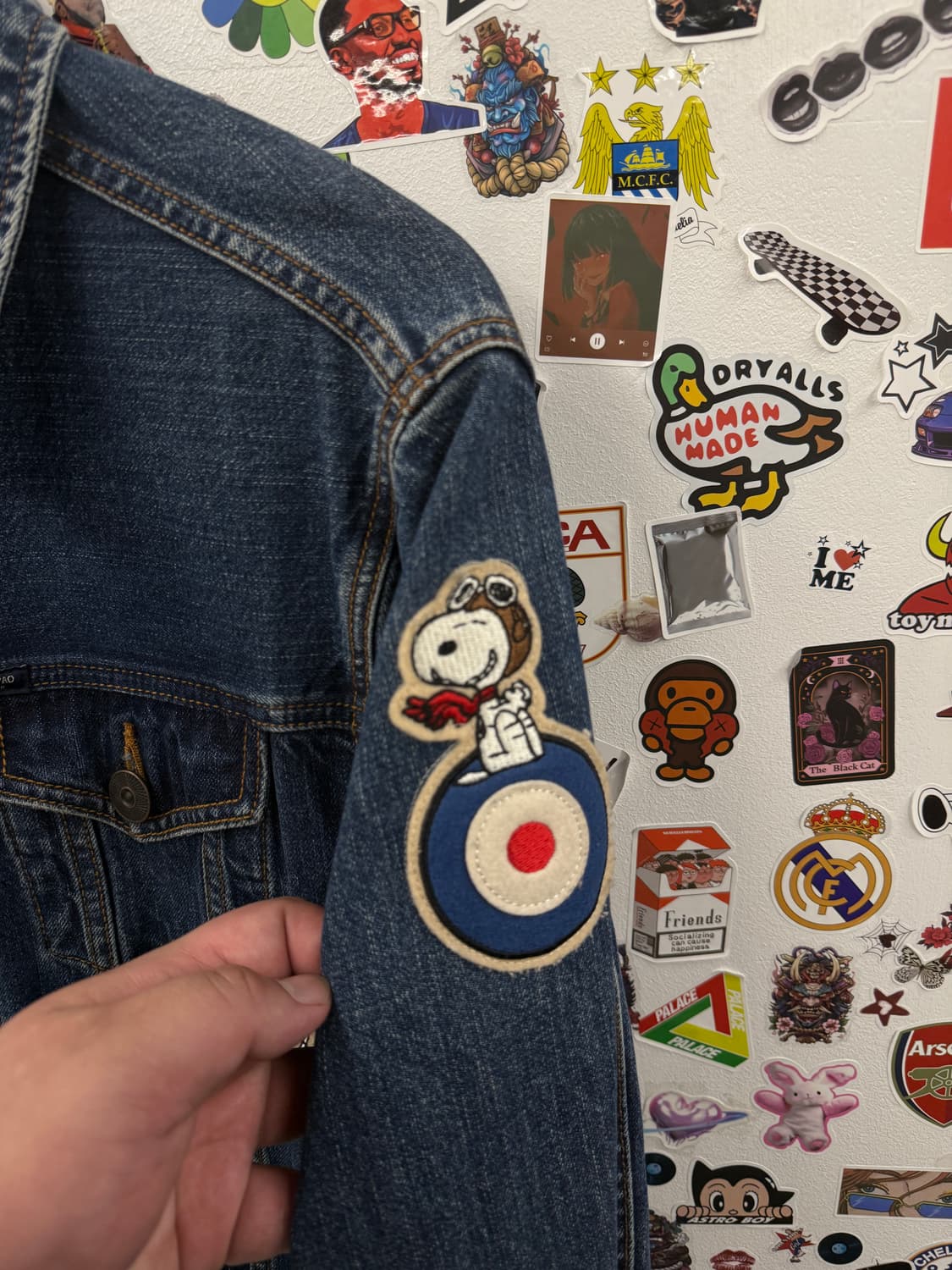 빈티지 인디고 스파오 스누피 플라잉 에이스 데님청자켓 L 상품이미지4