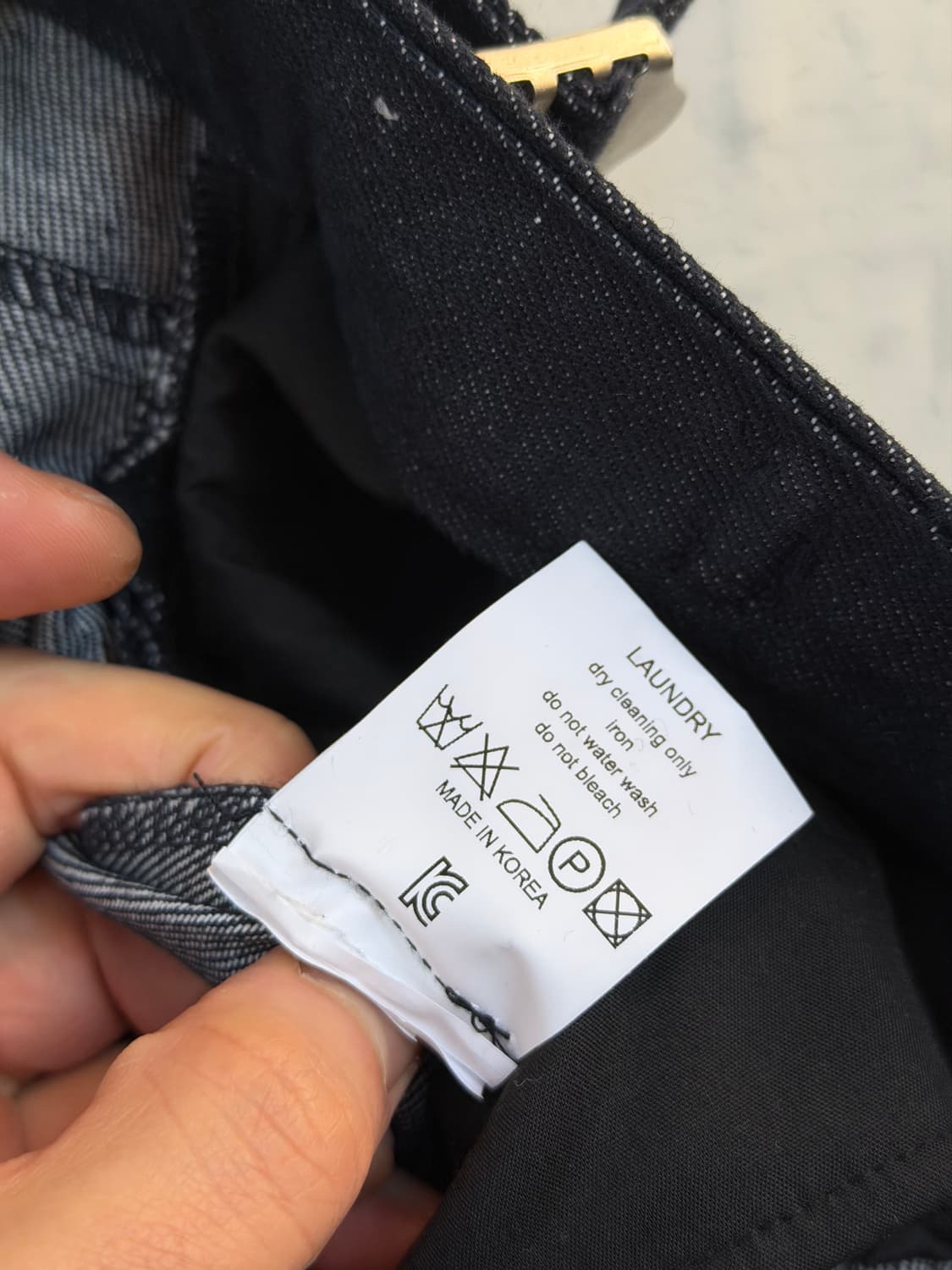 Haleine 알렌느 벨티드 카펜터 카고 데님 팬츠 네이비1 상품이미지7