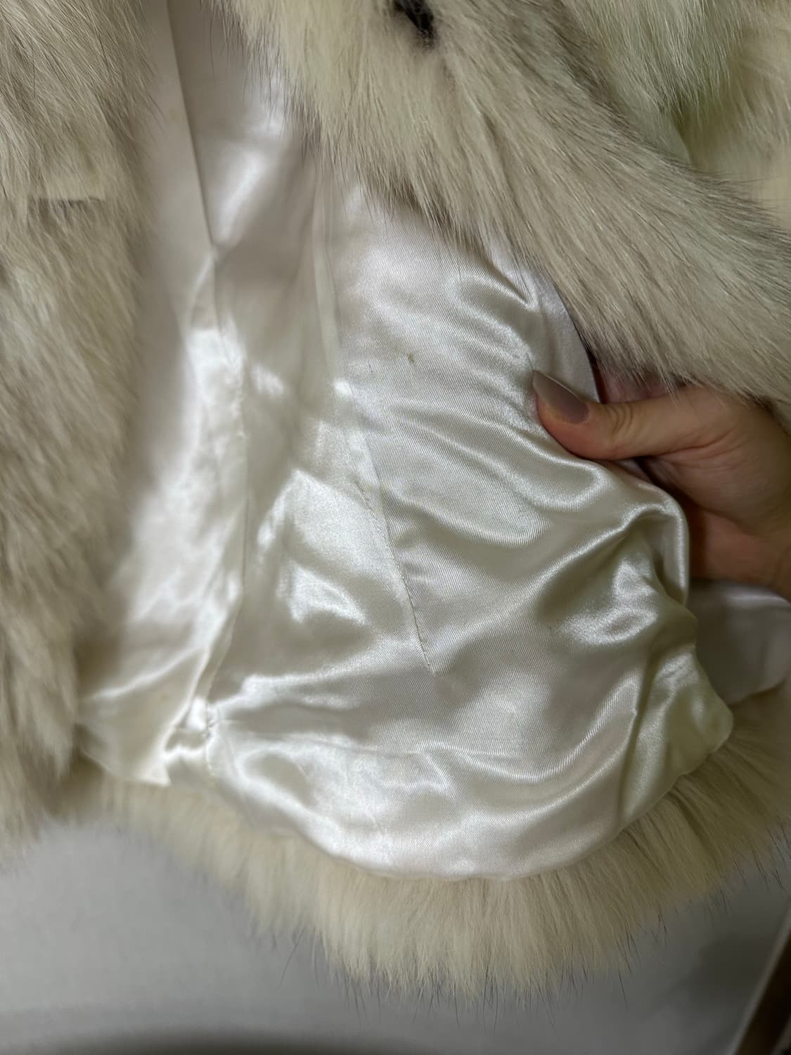 사가폭스 화이트브라운 믹스 더플코트퍼자켓 상품이미지4