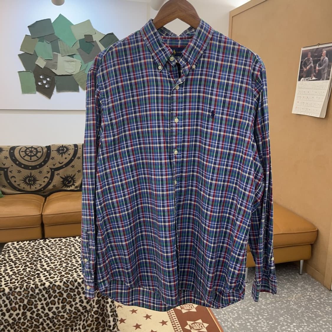 폴로 랄프로렌 빈티지 레트로 타탄체크 셔츠 L C08819 상품이미지3