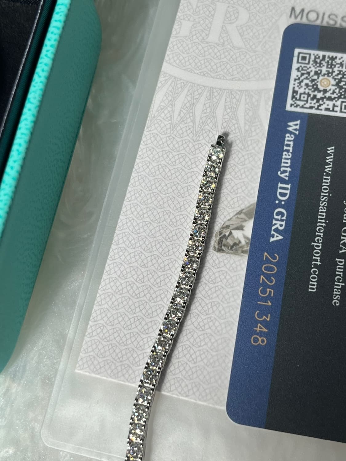 *새상품* 모이사나이트 4프롱 18k 화이트골드 원터치 테니스 은팔찌 상품이미지4