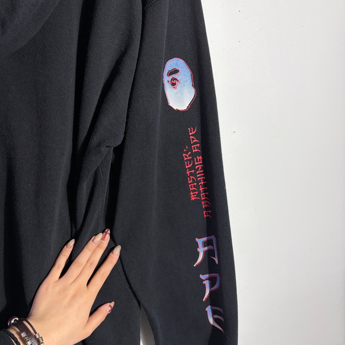 베이프 블랙 후드티 (무료배송) 상품이미지4