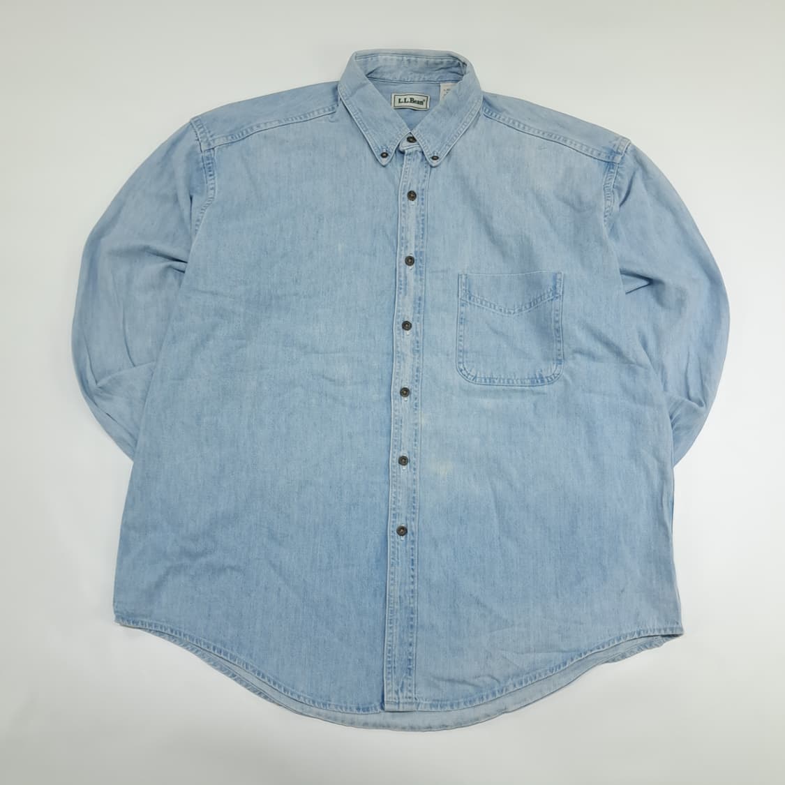 CN158 XL LLBean 90s 캐나다 연청 긴팔 데님 셔츠 남방 상품이미지1
