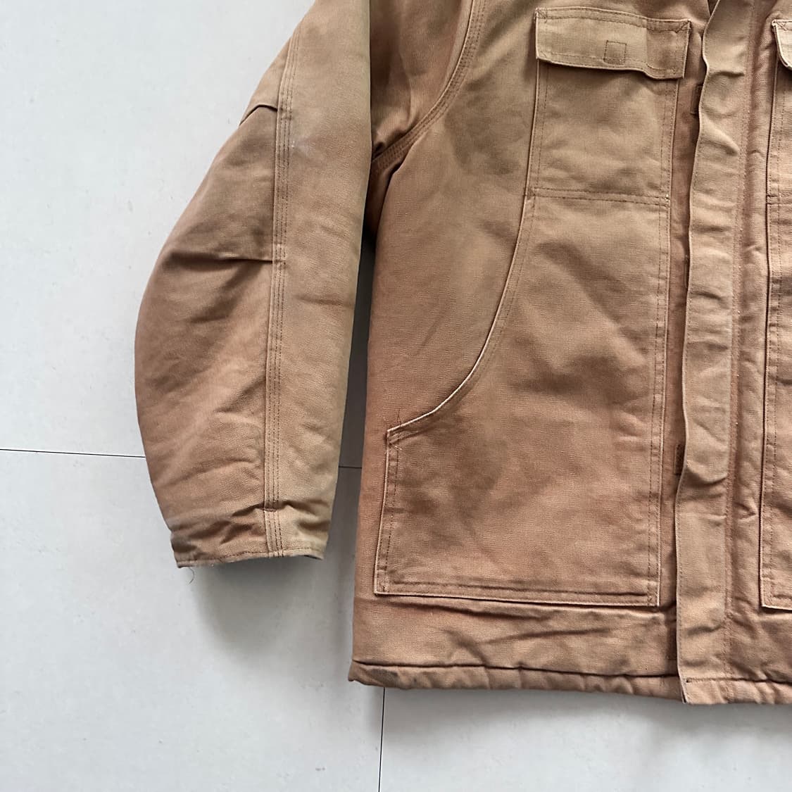 칼하트 C03 BRN 미국 생산 빈티지 디트로이트 자켓 후드 포함 46R 상품이미지5