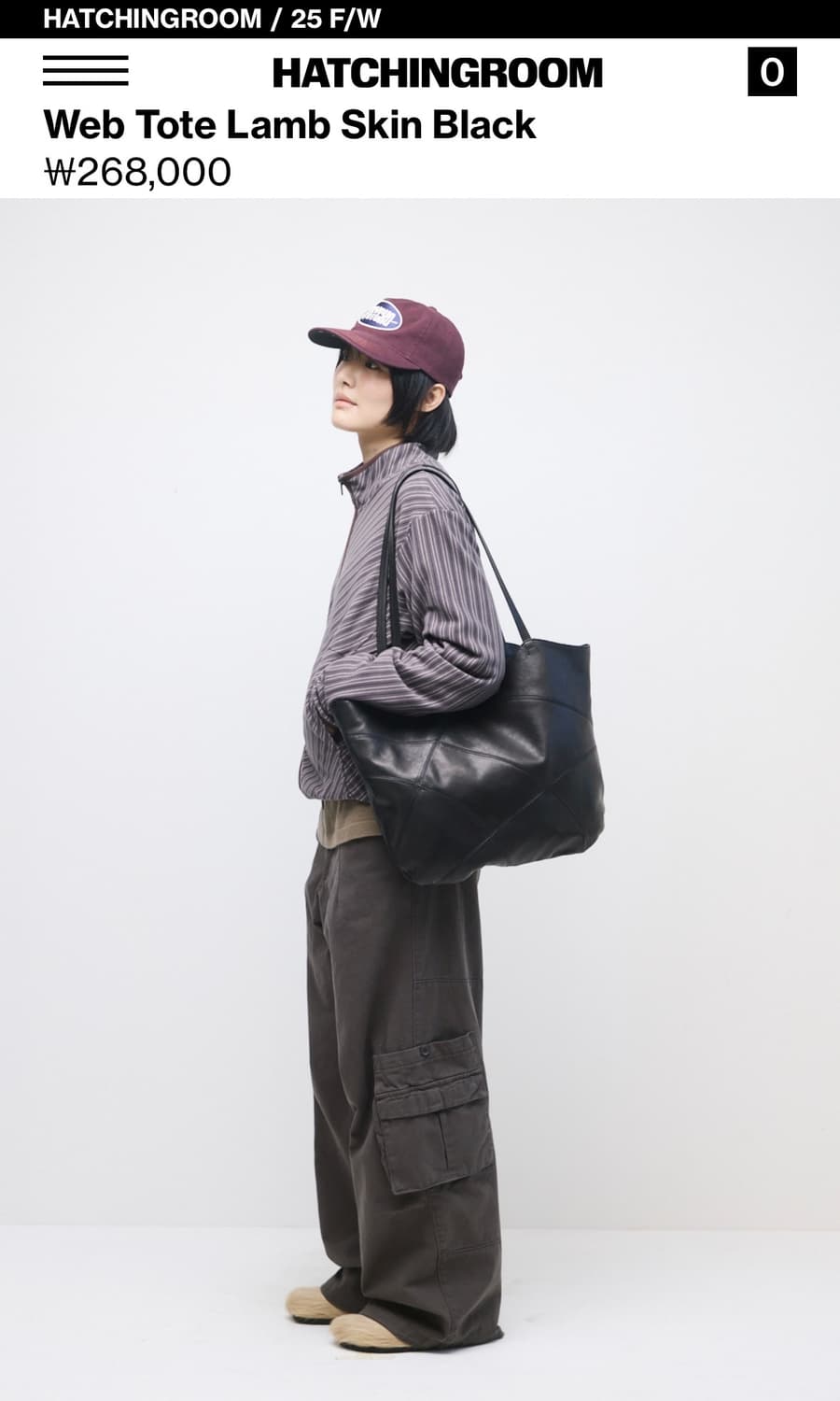 해칭룸 웹 토트 레더 백 상품이미지2