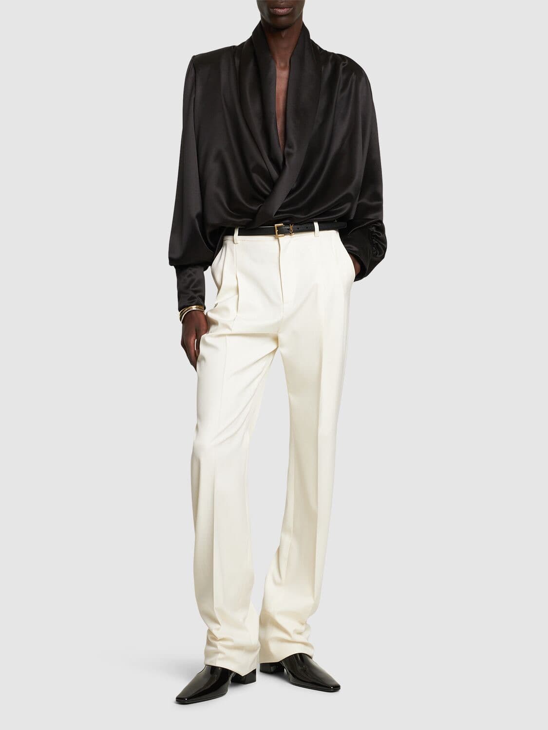 [강동원님 착용] 생로랑 24ss 실크 플루이드 셔츠 상품이미지3