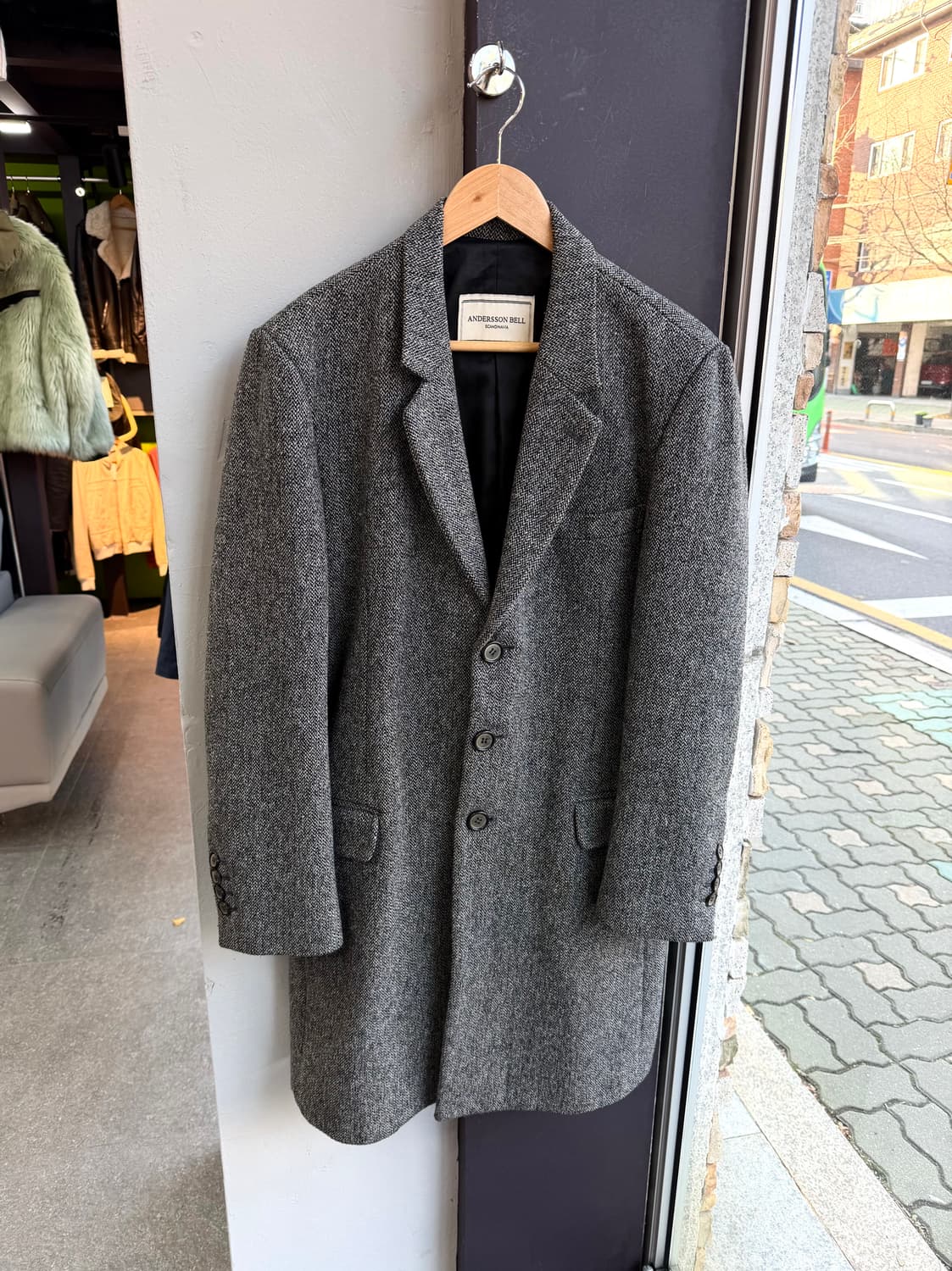 L/ 앤더슨벨 해링본 싱글 코트 상품이미지2
