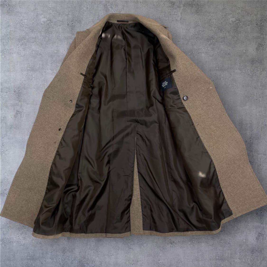 맨온더분 라이트브라운 더블 브레스티드 울 코트 50 상품이미지2