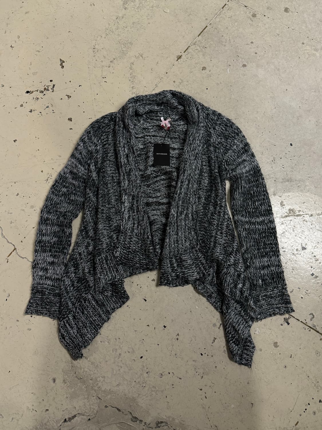 drape collar heather knit cardigan 상품이미지5