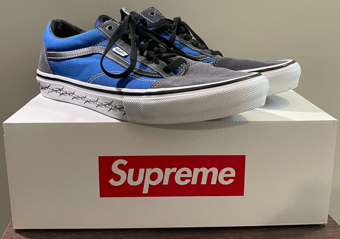 21FW 반스 x 슈프림 스케이트 올드 스쿨 트라이벌 바브 와이어 로얄 상품이미지1