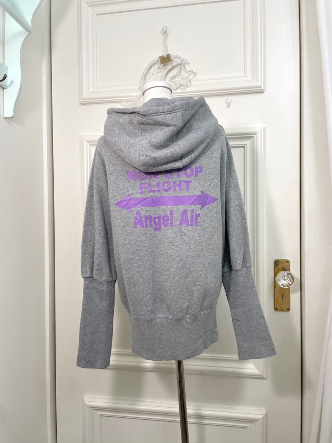 gray stone lettering point sleeve rib ho 상품이미지3