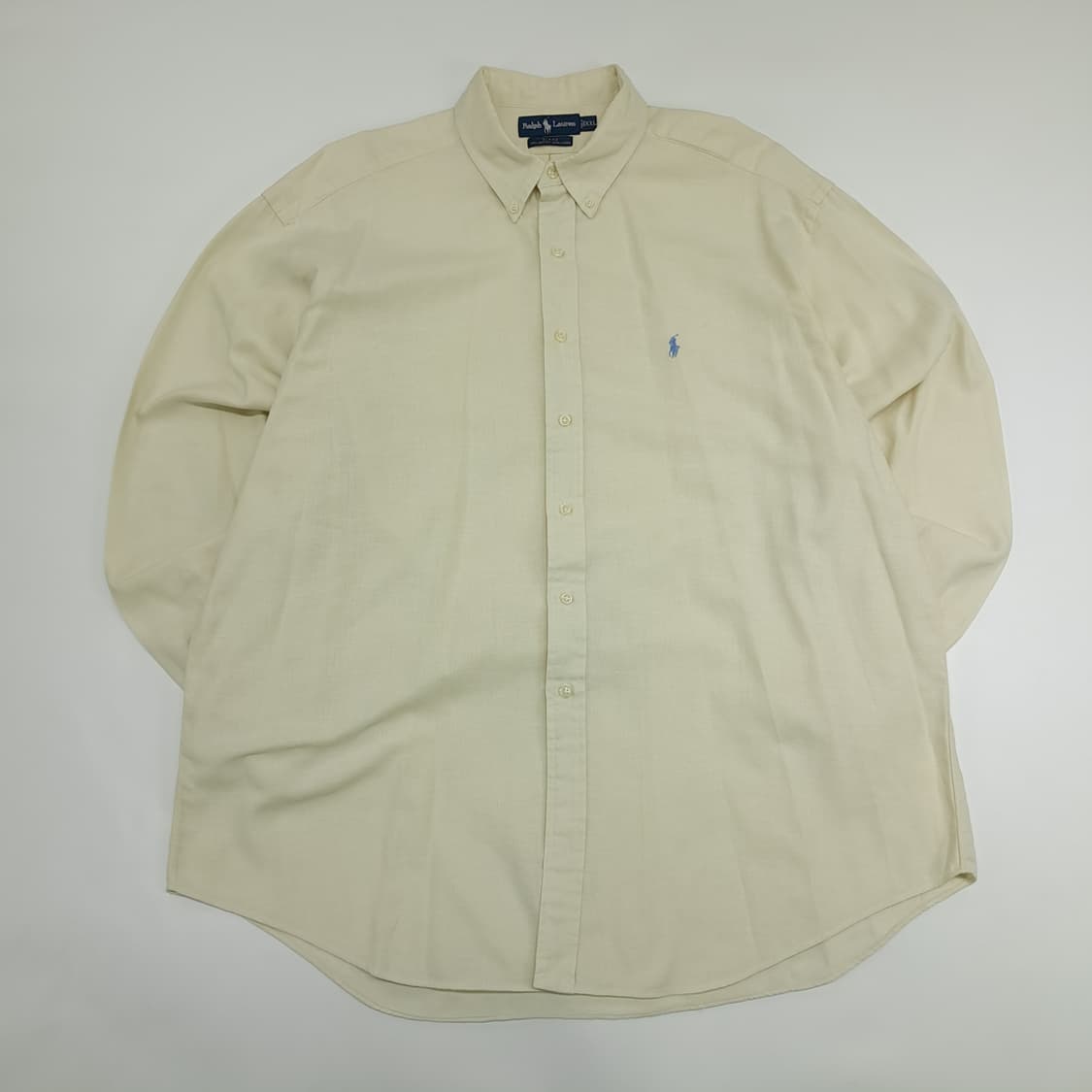 Co986 2XL 폴로 랄프로렌 내추럴 아이보리 코튼린넨 긴팔 셔츠 남방 상품이미지1