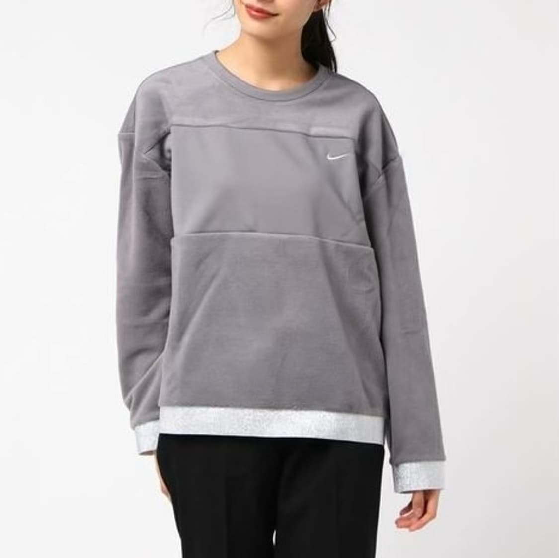 [M] Nike 나이키 우먼즈 그레이 후리스 맨투맨 상품이미지2