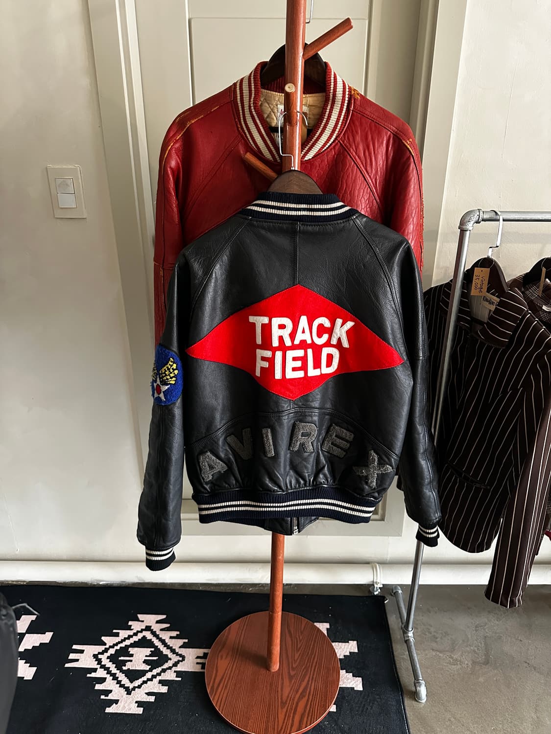 Avirex 90s 아비렉스 트랙필드 레더 바시티 상품이미지1