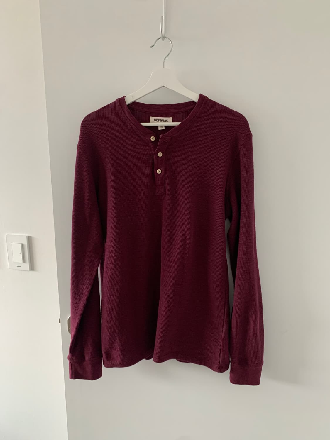 버건디 헨리넥 맨투맨 상품이미지1