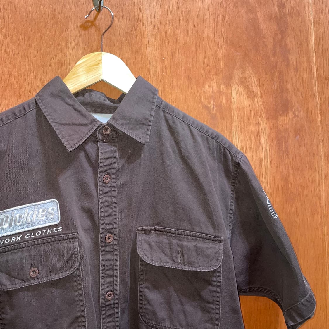 (L) Dickies 디키즈 반팔 워크 셔츠 브라운 상품이미지2