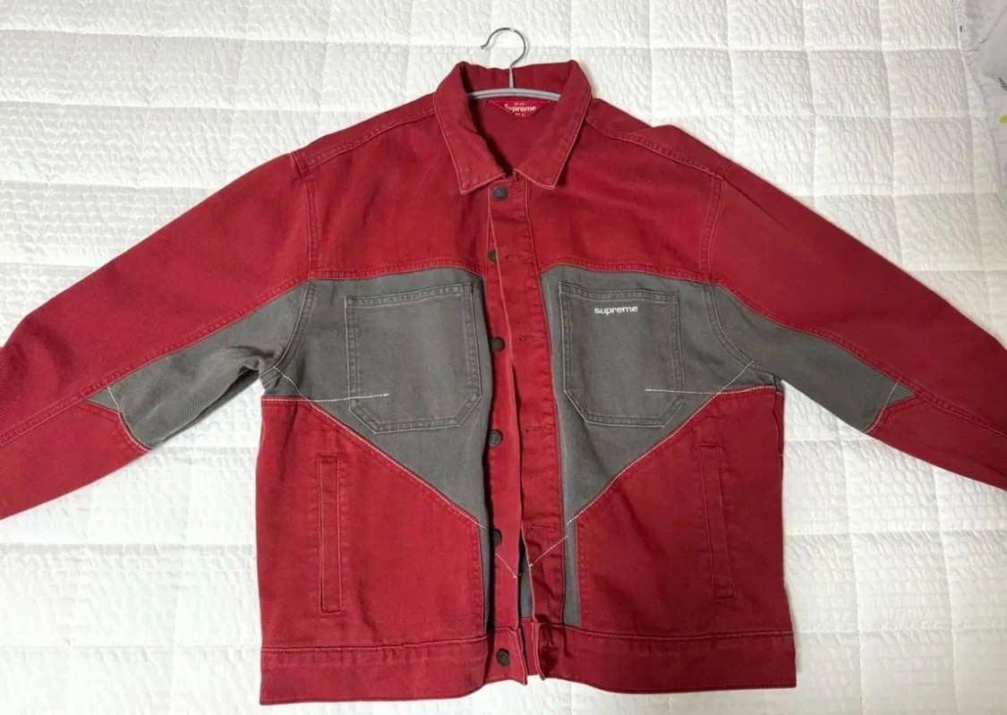 슈프림 22fw 투톤 데님 자켓 레드 상품이미지2