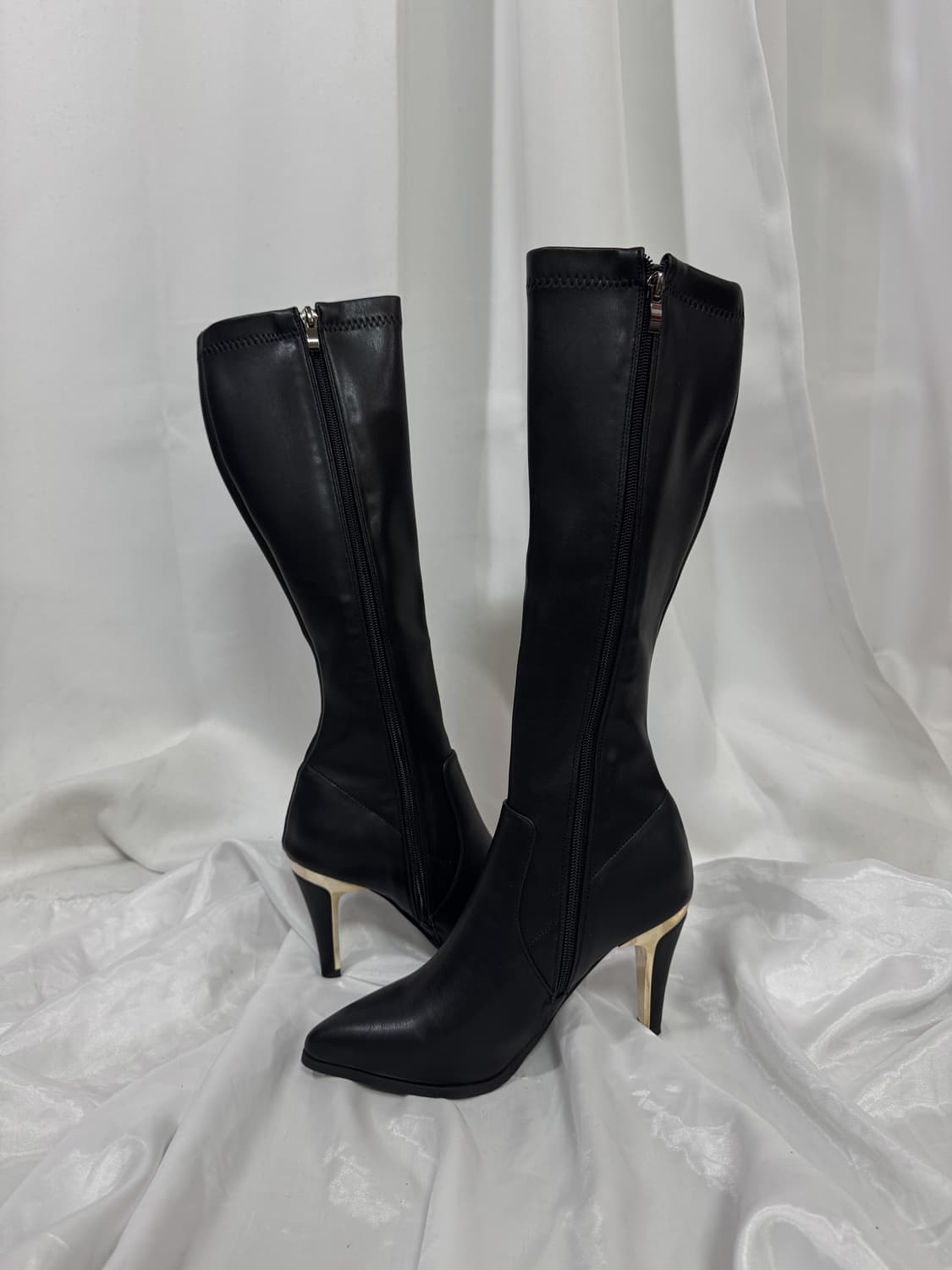 leather gold long boots 상품이미지1