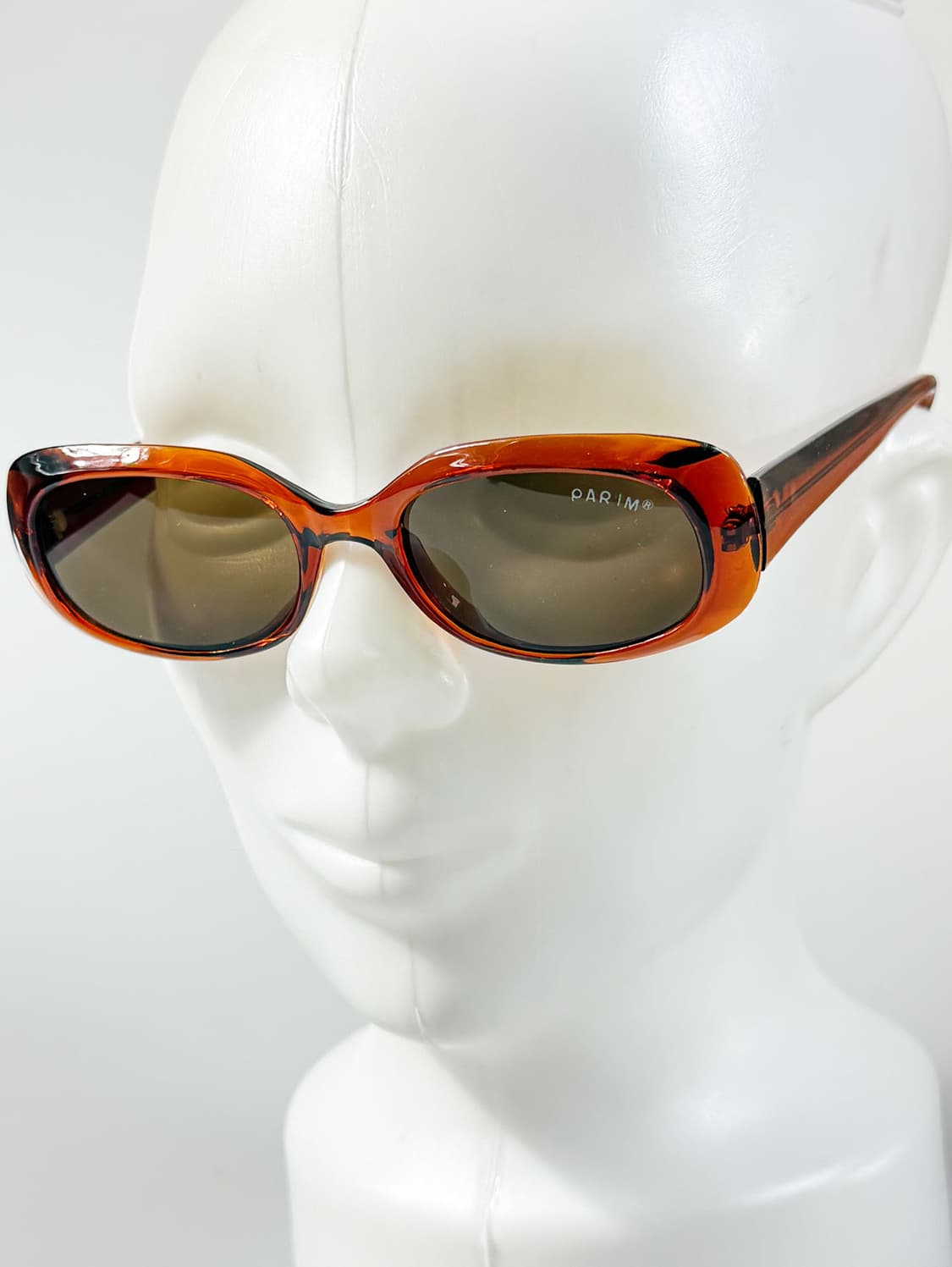 90s PARIM 엠버브라운 볼드 스퀘어 빈티지 선글라스 상품이미지8