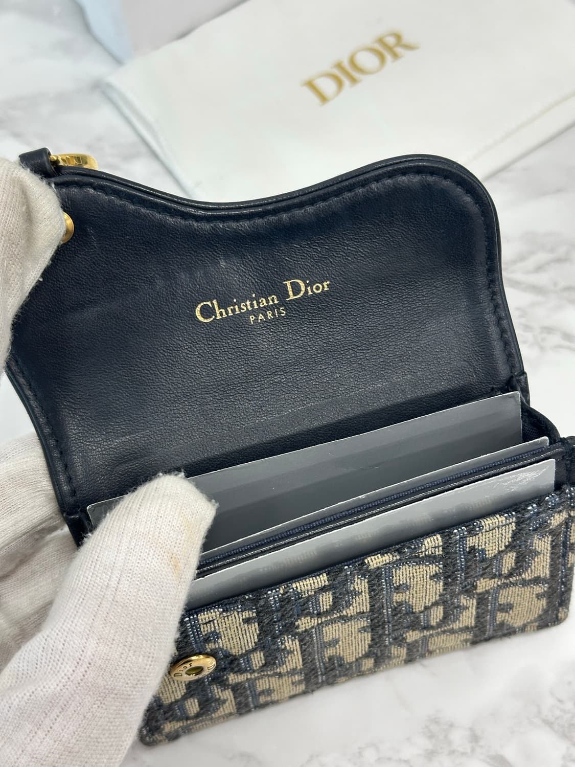 디올 새들 카드지갑 오블리크 상품이미지6