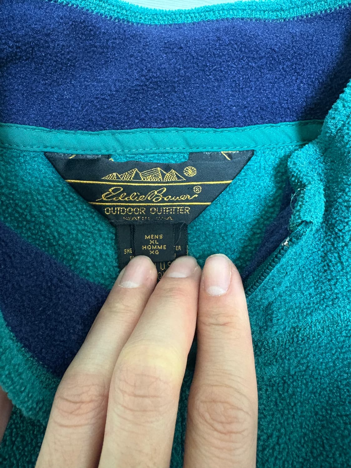 XL)90s 에디바우어 그린&퍼플 플리스 집업 상품이미지3