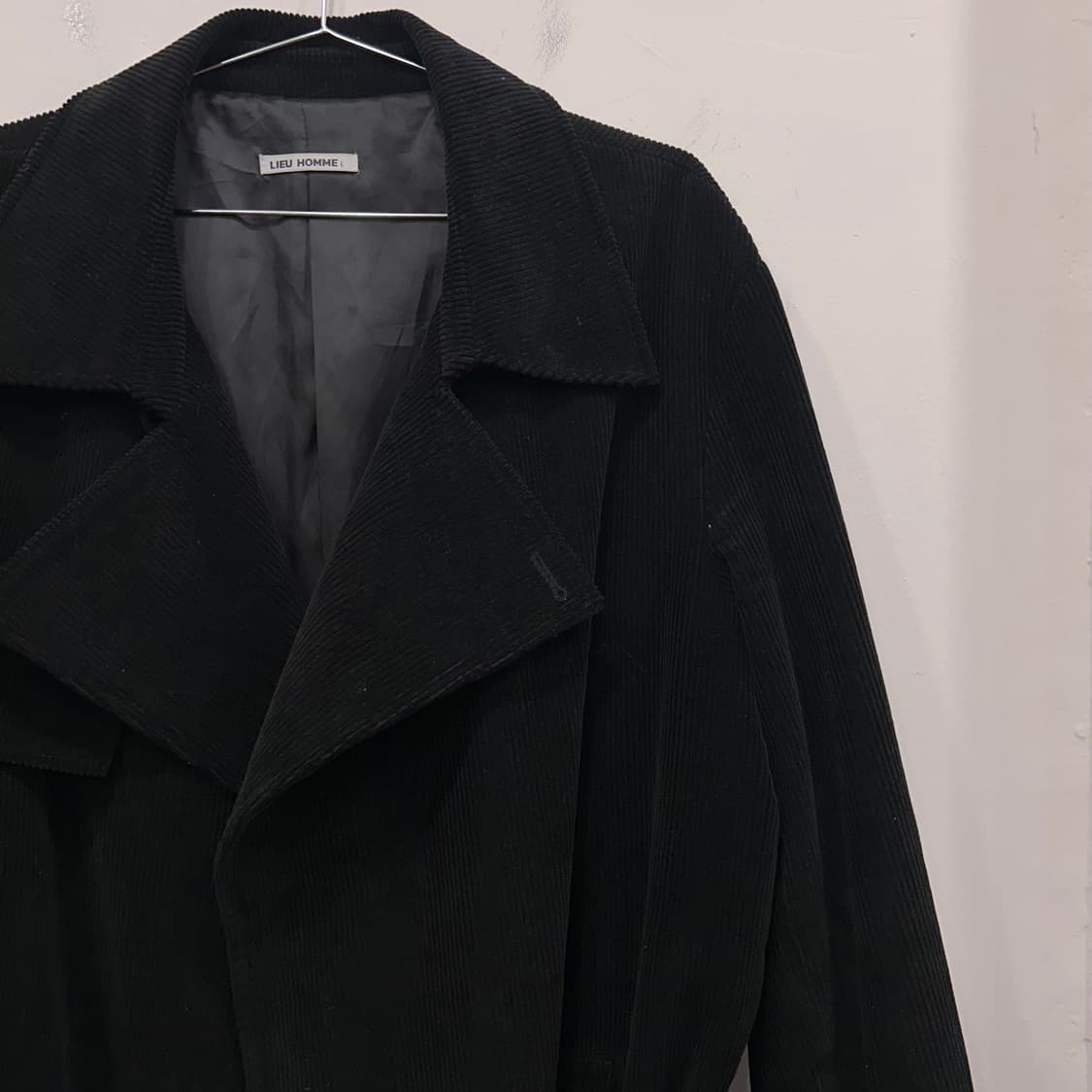 리우 옴므 코듀로이 논버튼 오버핏 로브 롱코트 상품이미지1