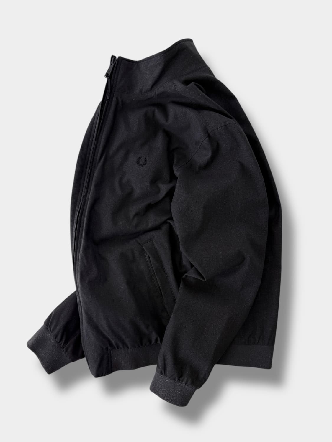 프레드페리 루즈핏 하이넥 집업 딥차콜 블루종 자켓 상품이미지2