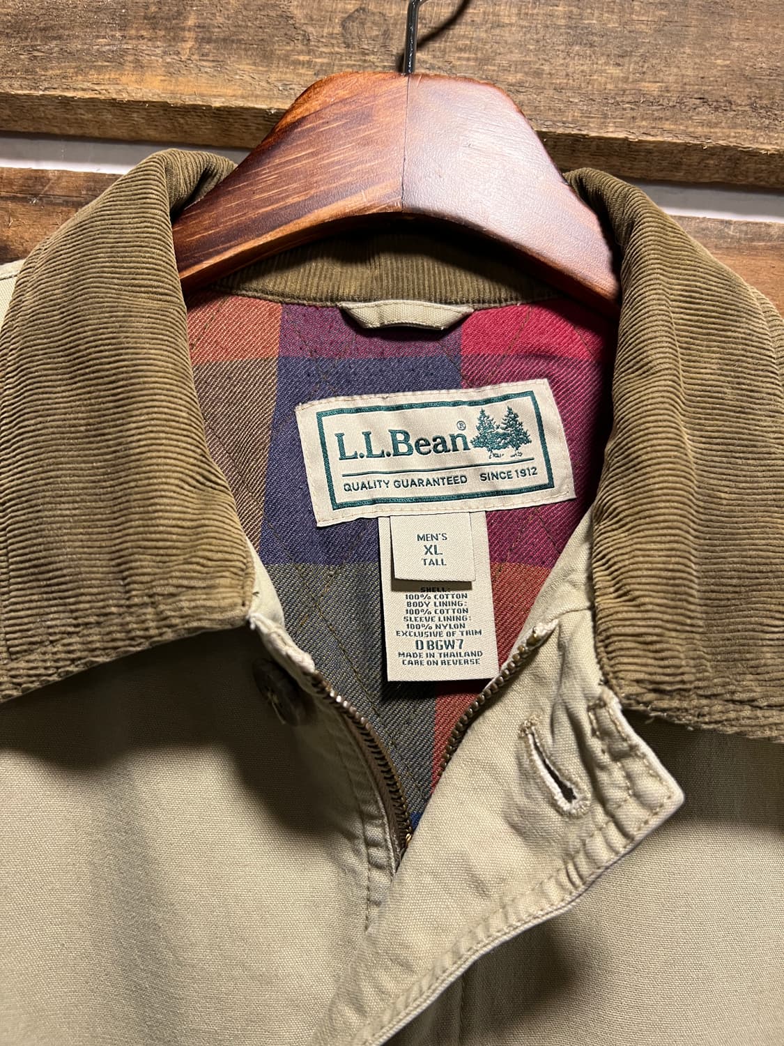 [XL]엘엘빈 USA 체크라이닝 아이보리 헌팅 자켓 상품이미지2