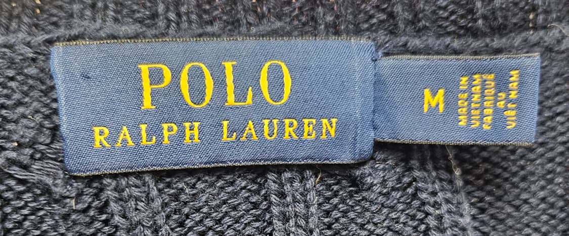 (90~95)M☆초대장급☆랄프로렌폴로 케이블꽈베기 [네이비] 브이넥니트 상품이미지2