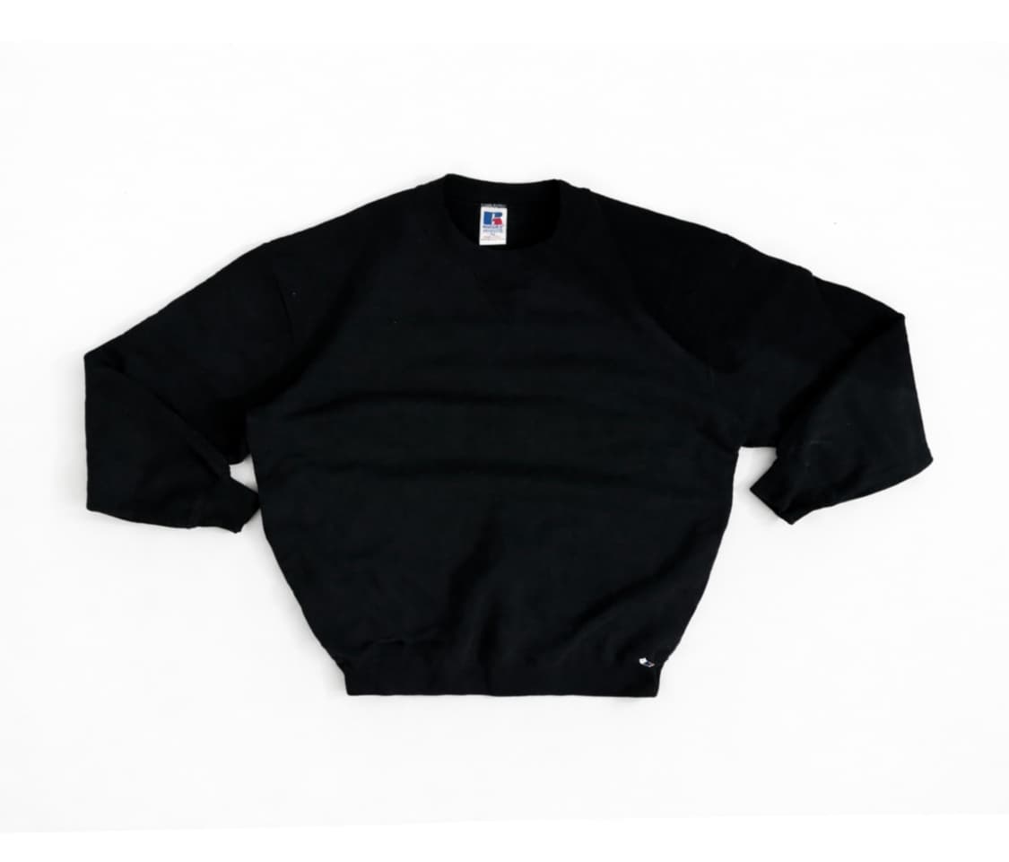 러셀 90s 블랭크 스웻셔츠 맨투맨 블랙 U.S.A. 상품이미지1