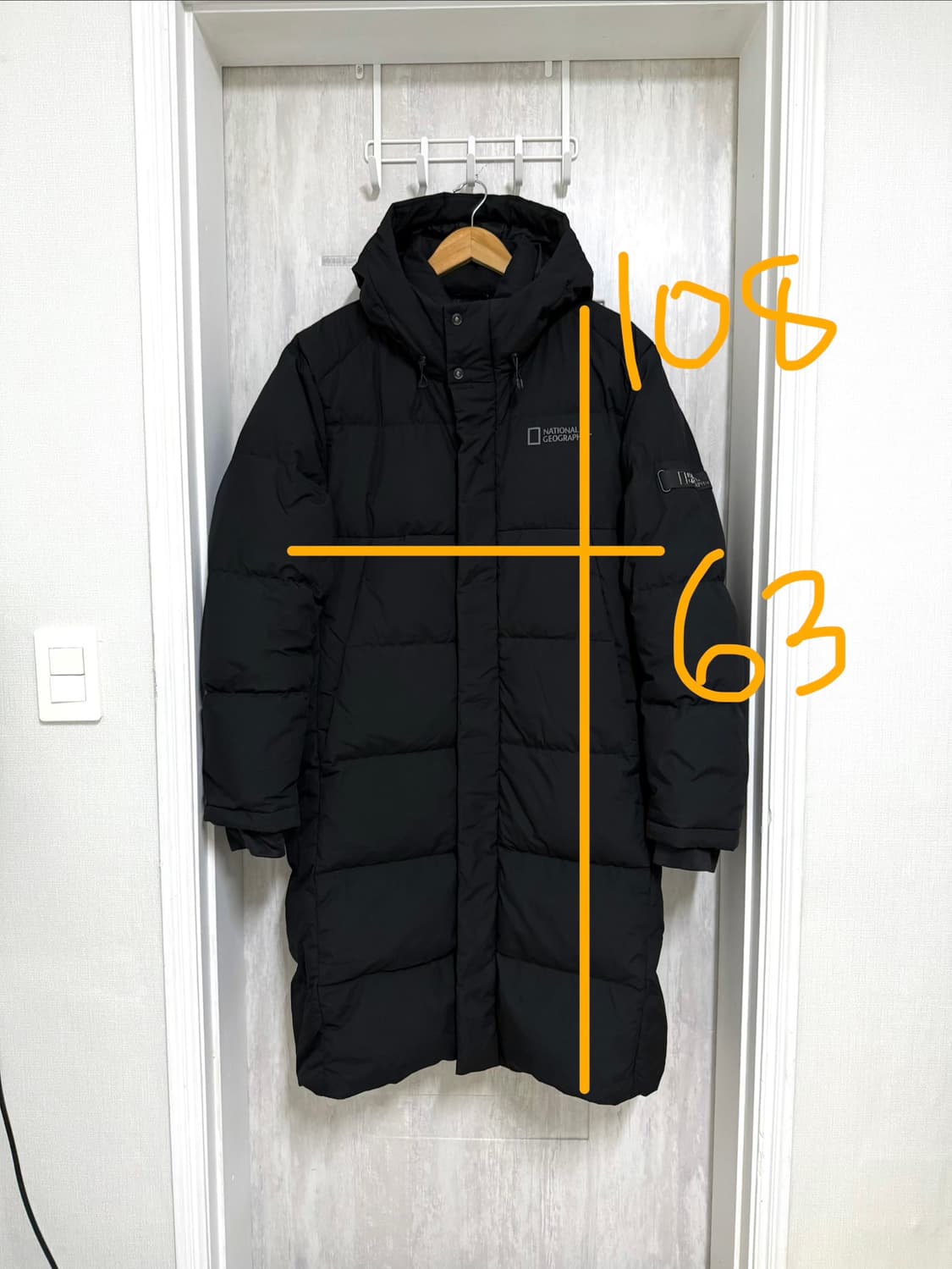 남성 100 / 내셔널지오그래픽 카이만3 롱패딩 블랙 상품이미지2