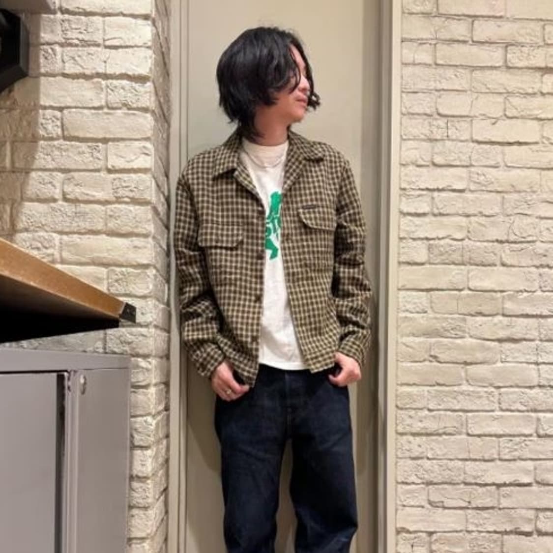 히스테릭글래머 파나마 체크 셔츠 자켓 브라운 상품이미지9