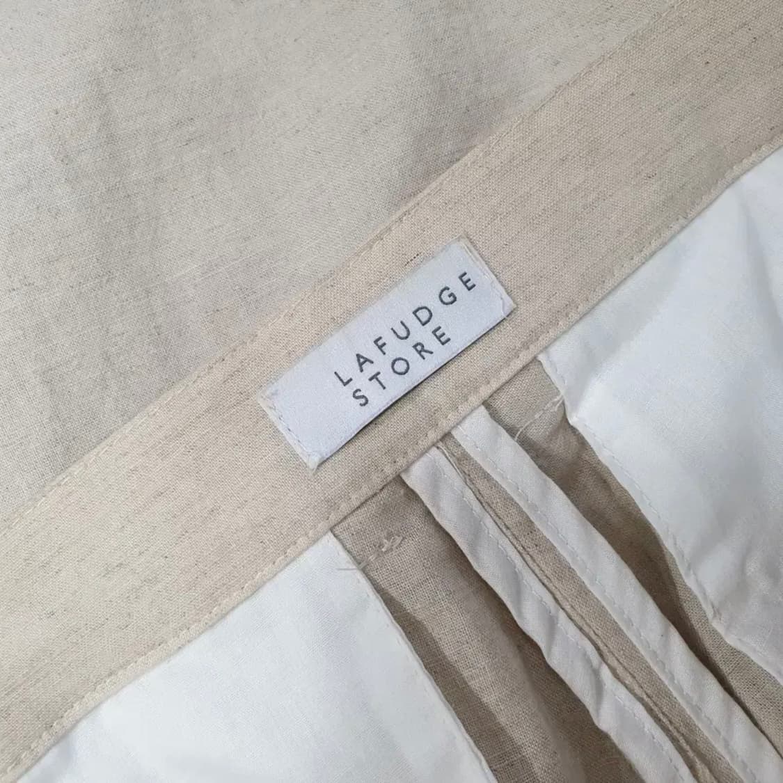 라퍼지스토어 린넨 와이드 원턱 슬랙스 Linen Beige S 상품이미지4
