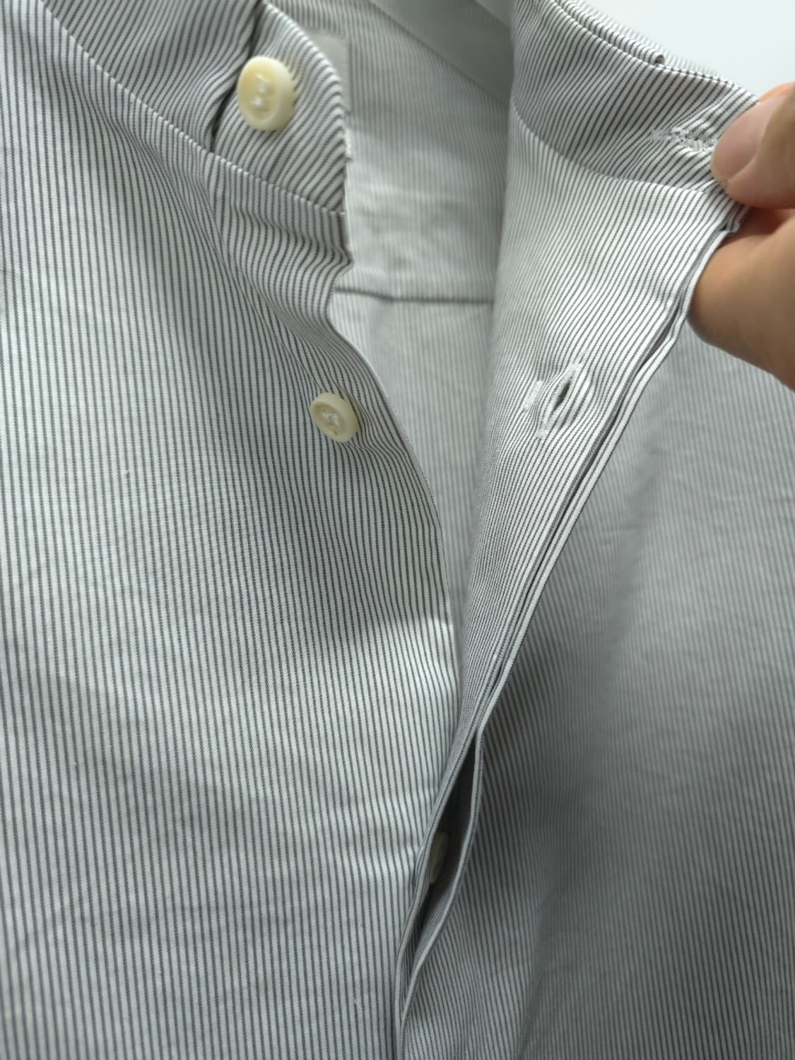 COS 코스 남성 밴드 카라 스트라이프 7부 셔츠 (100) 상품이미지8
