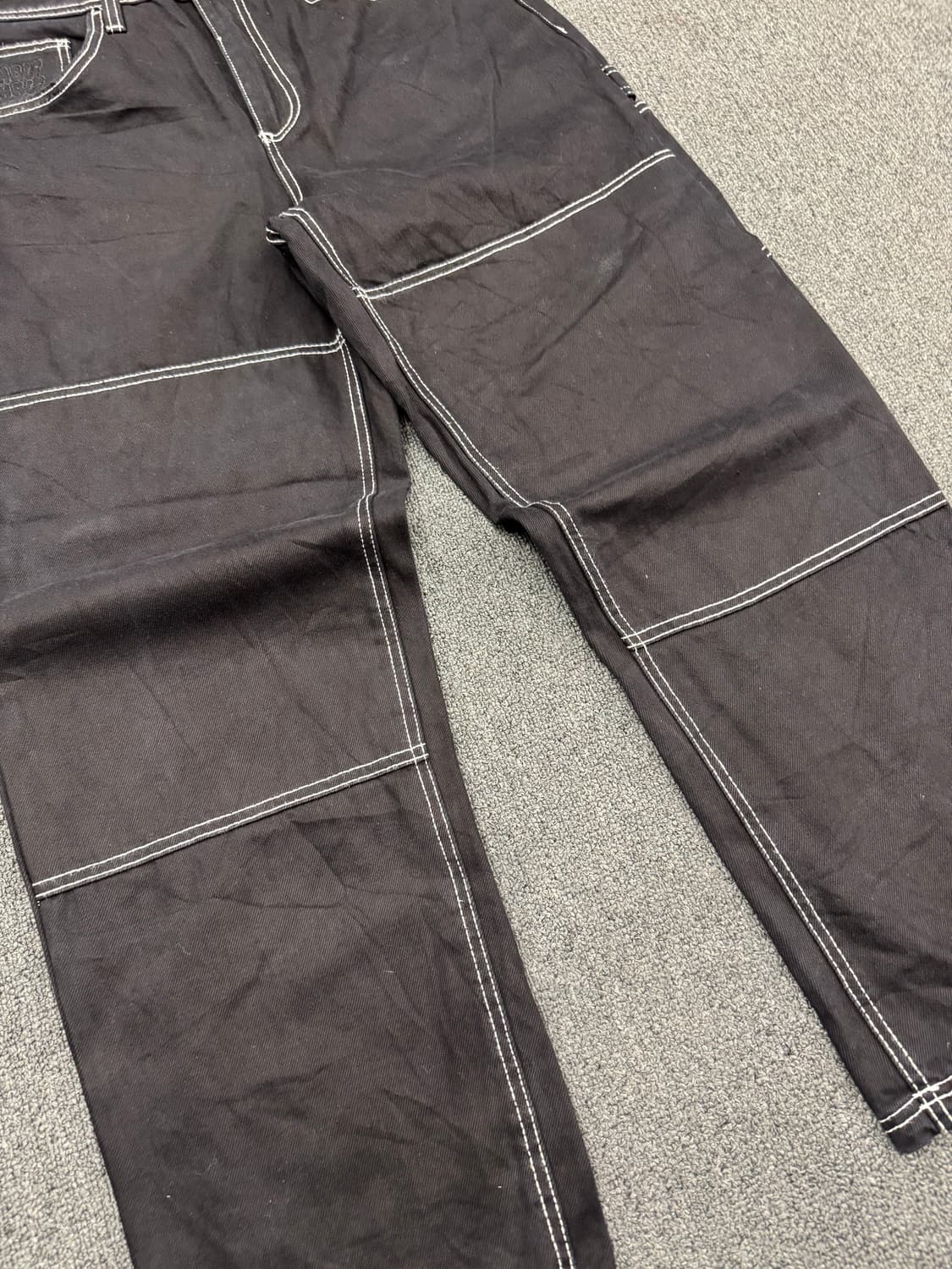 American vintage 화이트 스티치 더블니 블랙 워크 팬츠 상품이미지3