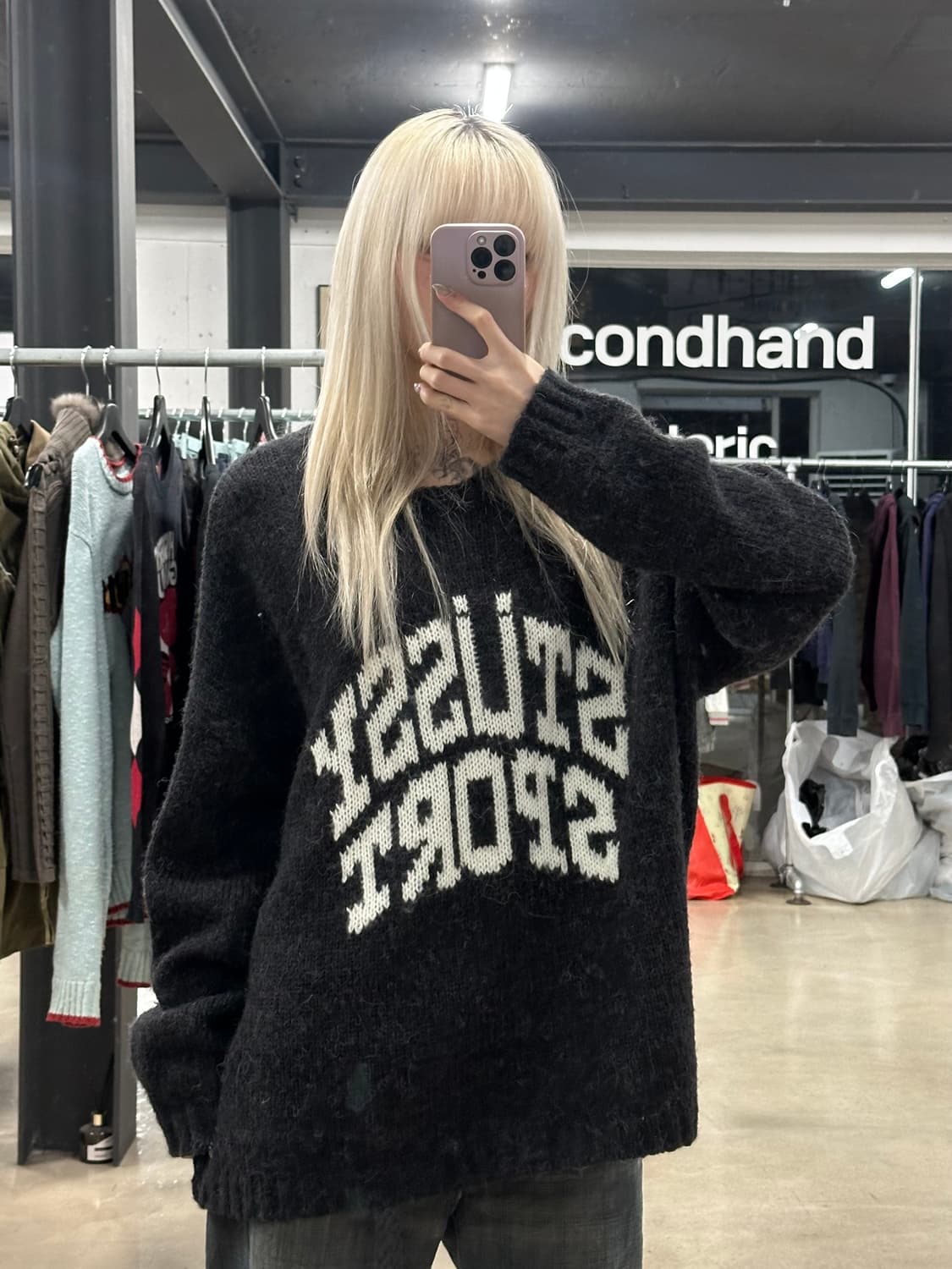 스투시 스포츠 헤어리 니트 스웨터 상품이미지1