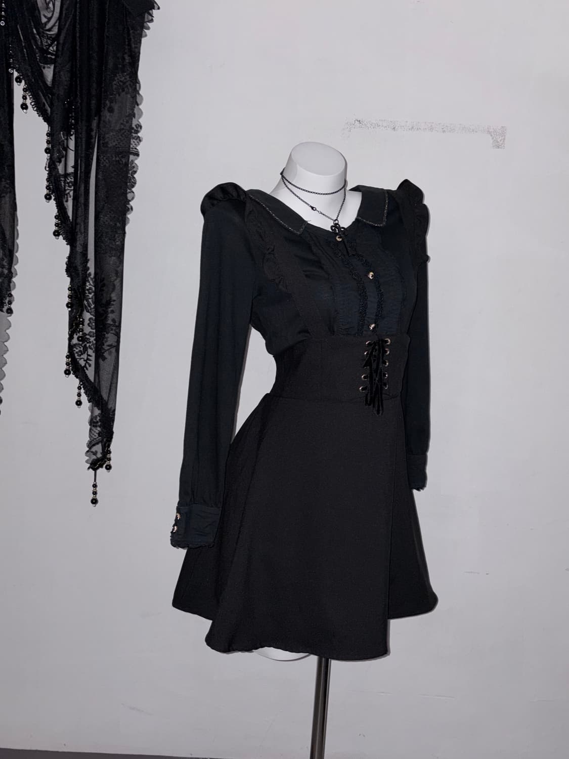 코르셋 멜빵 스커트 고스 고딕 고스로리 다크페어리 상품이미지2