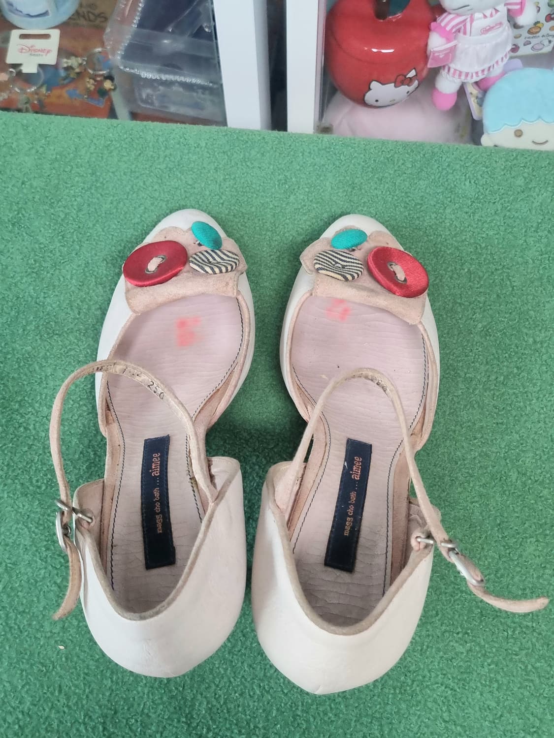 빈티지 핑크 스웨이드 단추 구두 상품이미지2